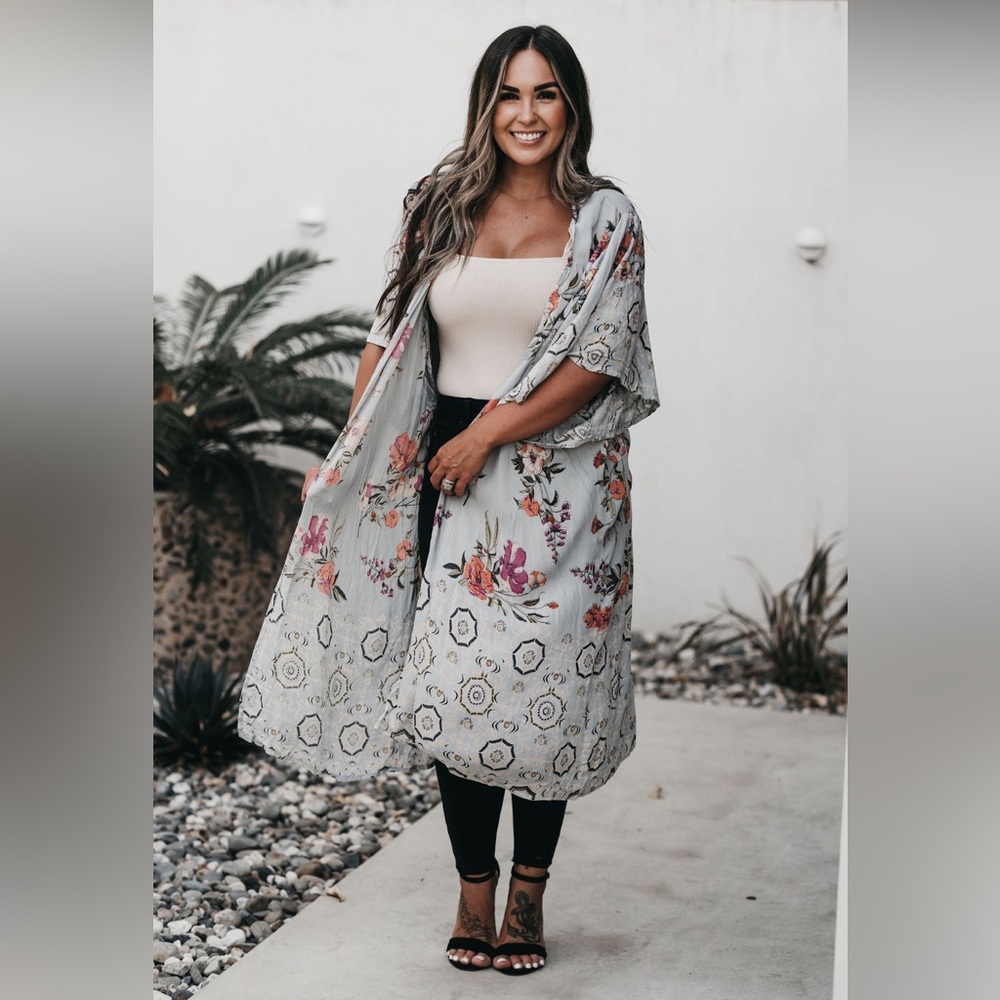 Angie Blue Floral Fairy Duster Cardigan